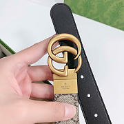 Gucci Beige and ebony GG Supreme canvas belt 3 cm - 6