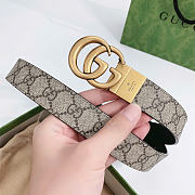Gucci Beige and ebony GG Supreme canvas belt 3 cm - 5