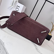 Loewe Puzzle grained nubuck tote bag burgundy - 6