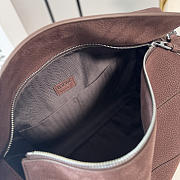 Loewe Puzzle grained nubuck tote bag burgundy - 4