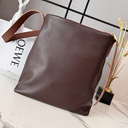 LOEWE Featherlight Gathered Leather Tote Brown - 6