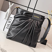 Loewe Featherlight Gathered Leather Tote Black - 1