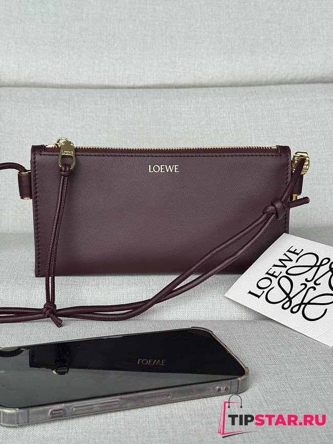 Loewe Joya Leather Crossbody Bag Burgundy - 1