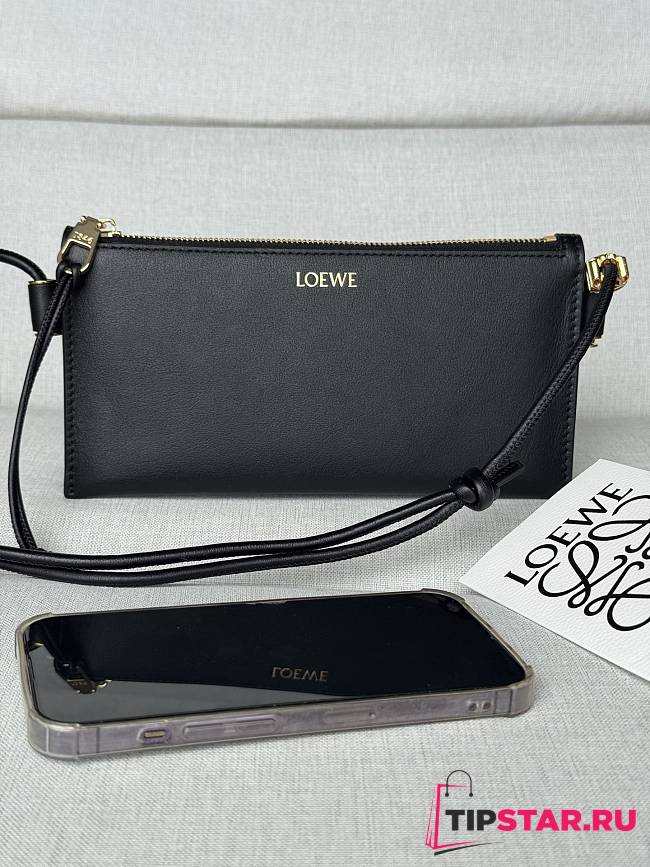 Loewe Joya Leather Crossbody Bag Black - 1