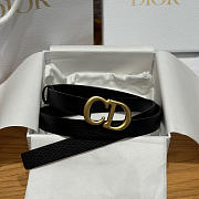 Dior 2cm Saddle Women's Belt Gold/Black - 1