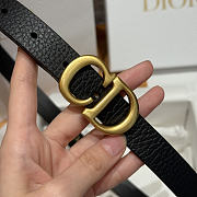 Dior 2cm Saddle Women's Belt Gold/Black - 4
