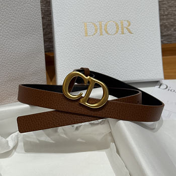 Dior 2cm Saddle Women's Belt Gold/Brown