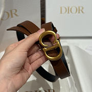 Dior 2cm Saddle Women's Belt Gold/Brown - 4