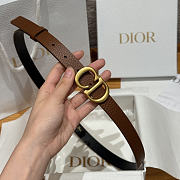 Dior 2cm Saddle Women's Belt Gold/Brown - 3