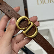 Dior 2cm Saddle Women's Belt Gold/Brown - 2