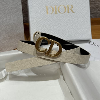 Dior 2cm Saddle Women's Belt Gold/White