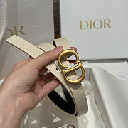 Dior 2cm Saddle Women's Belt Gold/White - 4
