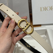 Dior 2cm Saddle Women's Belt Gold/White - 3