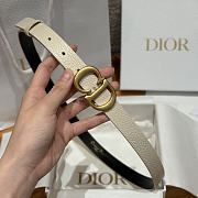Dior 2cm Saddle Women's Belt Gold/White - 2