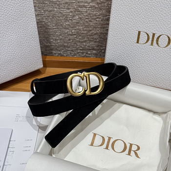 Dior 2cm Suede Women's Belt Black Color
