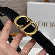Dior 2cm Suede Women's Belt Black Color - 4