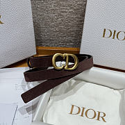 Dior 2cm Suede Women's Belt Dark Brown - 1