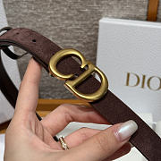 Dior 2cm Suede Women's Belt Dark Brown - 6