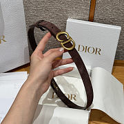 Dior 2cm Suede Women's Belt Dark Brown - 5