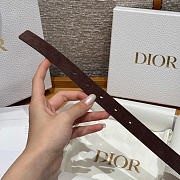 Dior 2cm Suede Women's Belt Dark Brown - 4
