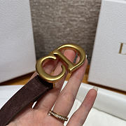 Dior 2cm Suede Women's Belt Dark Brown - 3