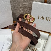 Dior 2cm Suede Women's Belt Dark Brown - 2