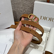 Dior 2cm Suede Women's Belt Tan Color - 6