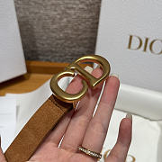 Dior 2cm Suede Women's Belt Tan Color - 5