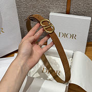 Dior 2cm Suede Women's Belt Tan Color - 4