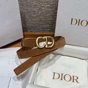 Dior 2cm Suede Women's Belt Tan Color - 3