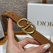Dior 2cm Suede Women's Belt Tan Color - 2