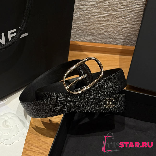 Chanel Double-sided caviar skin belt Gold/Black - 1