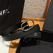 Chanel Double-sided caviar skin belt Silver/Black - 1