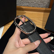 Chanel Double-sided caviar skin belt Silver/Black - 6