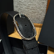 Chanel Double-sided caviar skin belt Silver/Black - 4