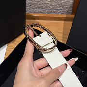 Chanel Double-sided calfskin belt Gold/Black and White - 3