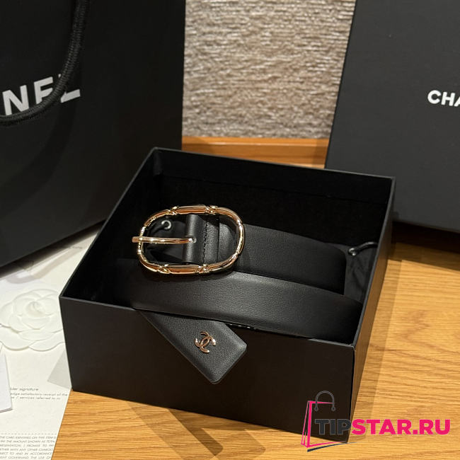 Chanel Double-sided calfskin belt Gold/Black - 1