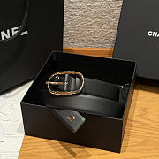 Chanel Double-sided calfskin belt Gold/Black - 1