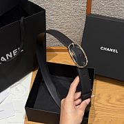Chanel Double-sided calfskin belt Gold/Black - 4