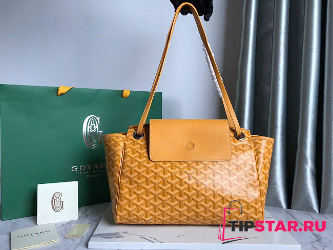 Goyard Mustard Goyardine Coated Canvas and Leather Rouette PM Bag Yellow - 1