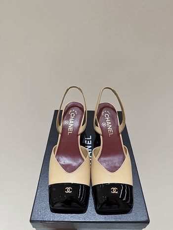 Chanel Spring/Summer Slingback Sandals In Beige