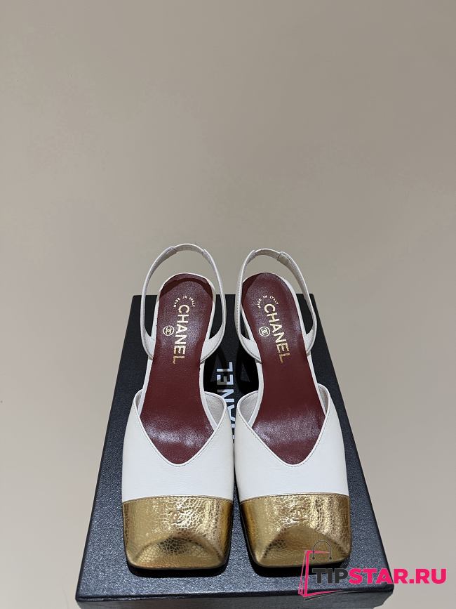 Chanel Spring/Summer Slingback Sandals In White - 1