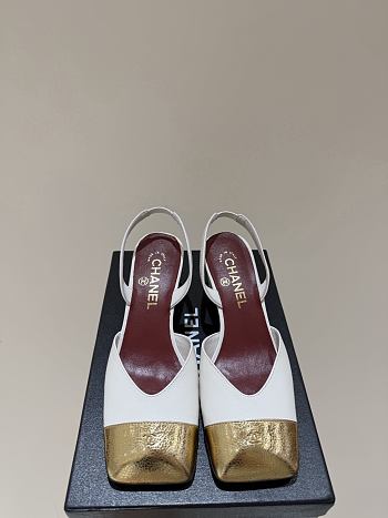 Chanel Spring/Summer Slingback Sandals In White
