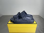 Fendi FF Double Strap Monogram Sandals In Dark Blue - 1