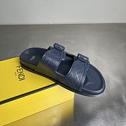 Fendi FF Double Strap Monogram Sandals In Dark Blue - 6