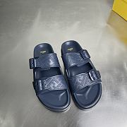 Fendi FF Double Strap Monogram Sandals In Dark Blue - 4