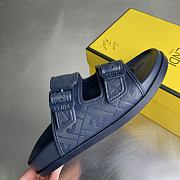 Fendi FF Double Strap Monogram Sandals In Dark Blue - 3
