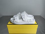 Fendi FF Double Strap Monogram Sandals In White - 1