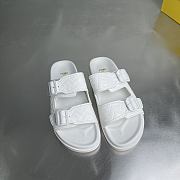 Fendi FF Double Strap Monogram Sandals In White - 3