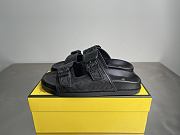 Fendi FF Double Strap Monogram Sandals In Black - 1